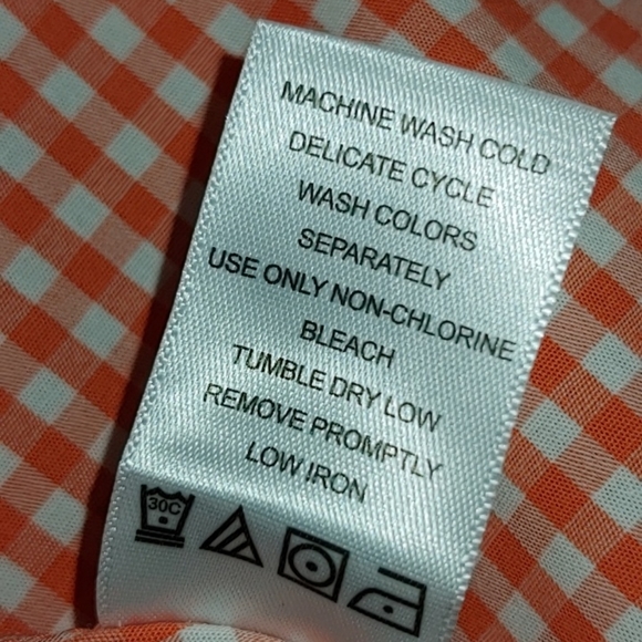 Peach Gingham Check Shirt 18/20 - Picture 6 of 7